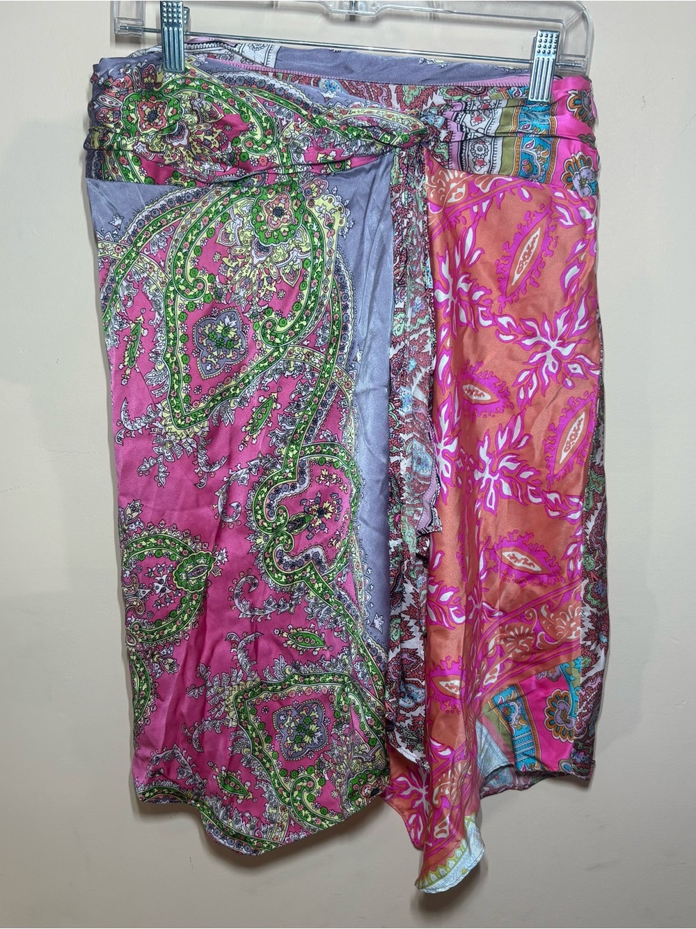 Alice & Trixie Paisley Side Zip Tie Front Skirt Silk Blend Size 8